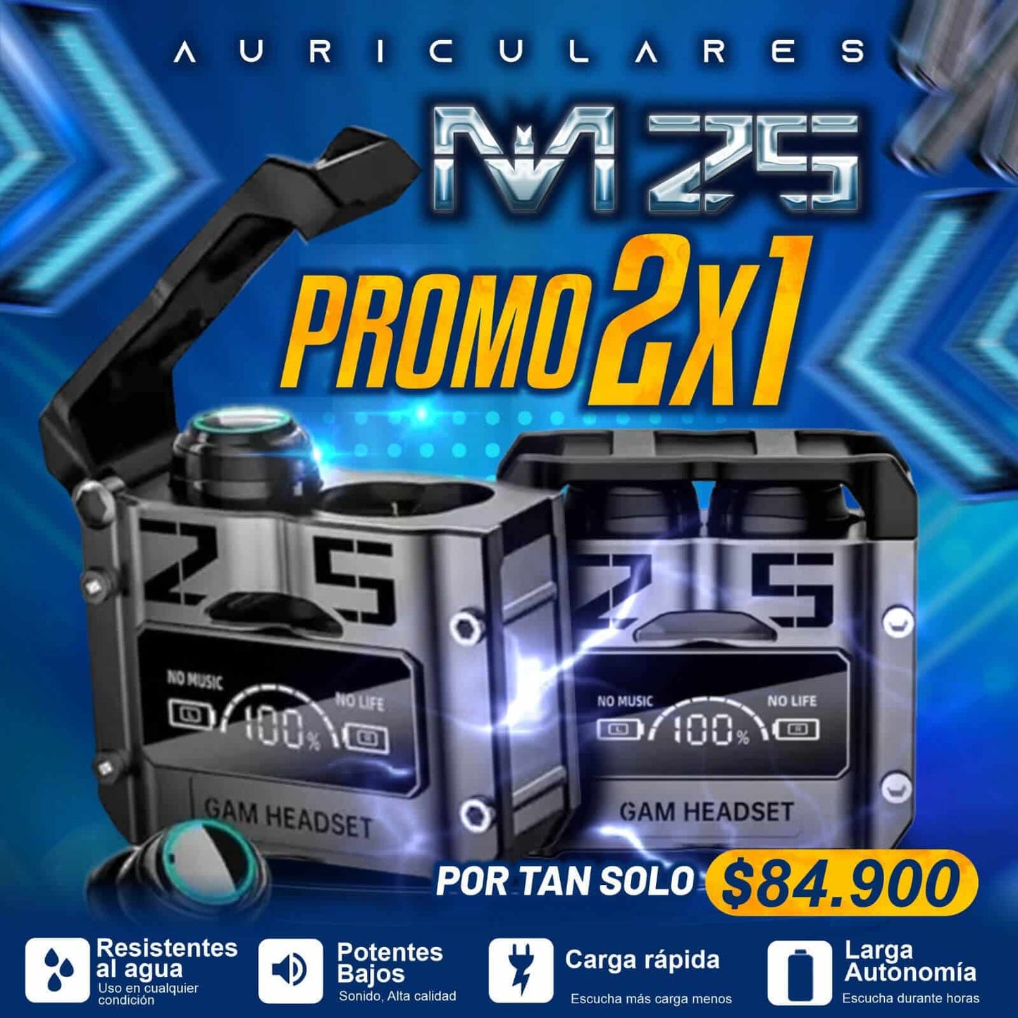 AUDIFONOS M25 INALAMBRICOS TWS 5.1