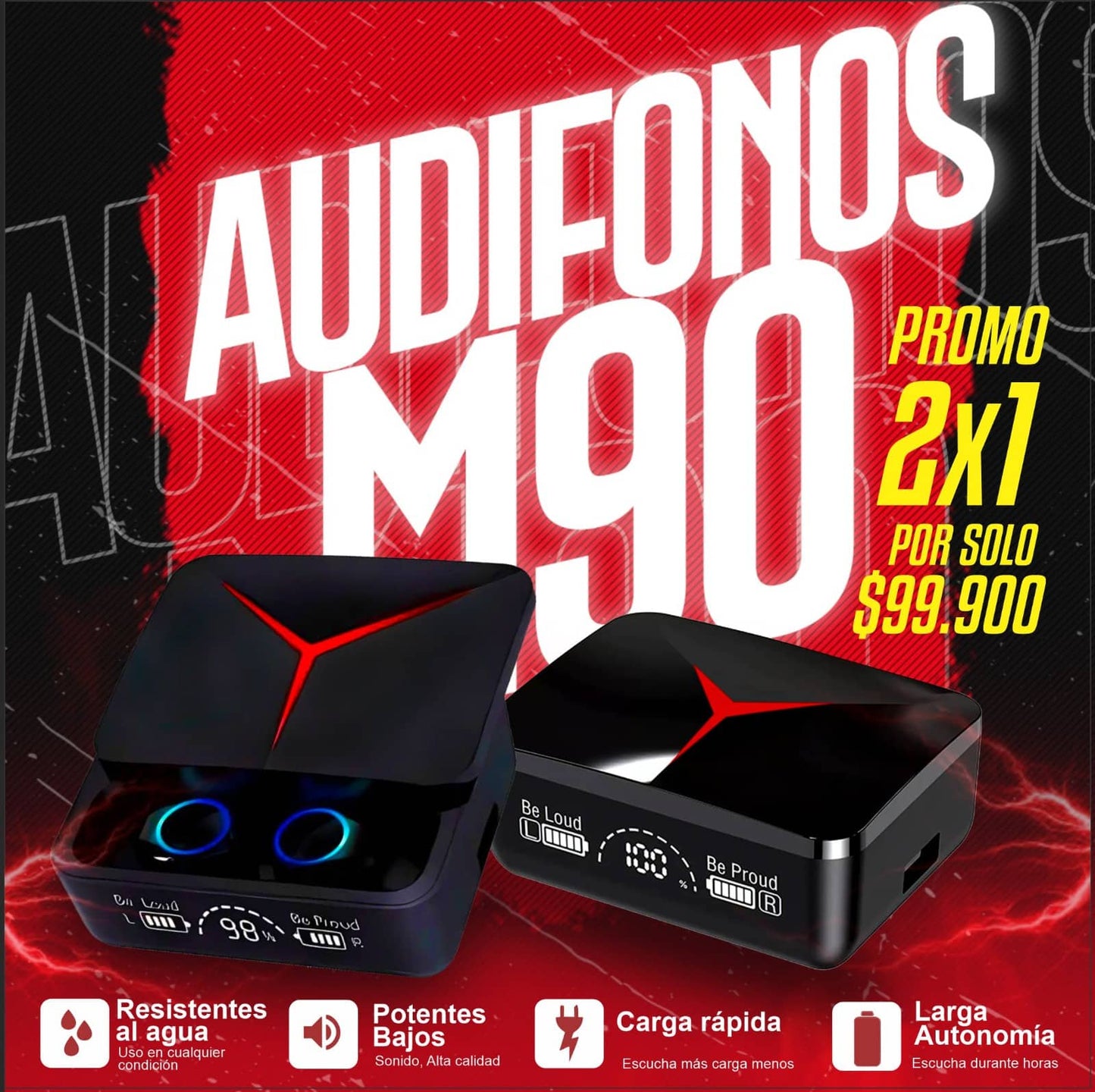 AUDIFONOS M90 INALAMBRICOS TWS 5.3