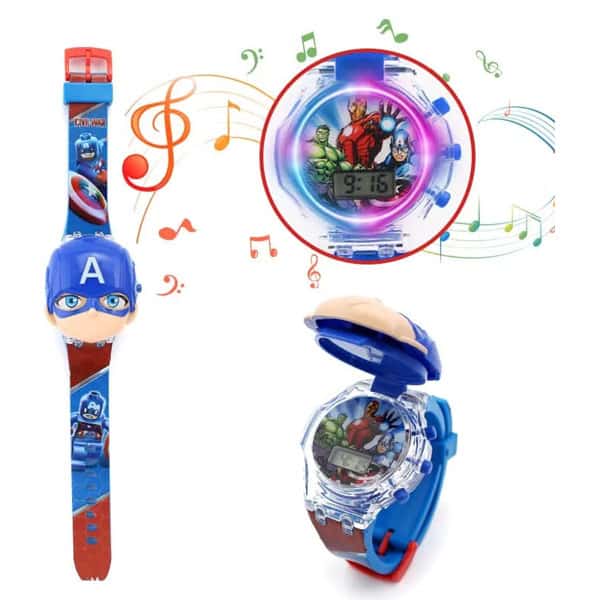 RELOJ DIGITAL NIÑOS LUCES TAPA PERSONAJES INFANTILES