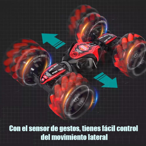 CARRO CONTROL REMOTO STUNT 4x4 SENSOR MANO LLANTA GIGANTE - Image 6